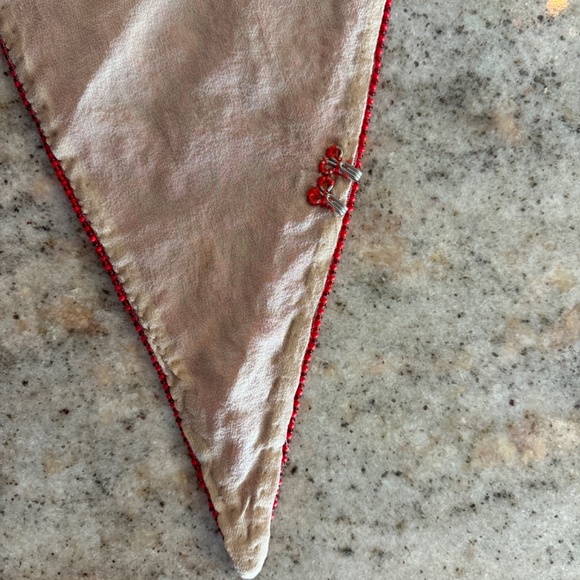 vintage Giorgio Armani couture Italian red hand beaded halter top - Picture 8 of 9